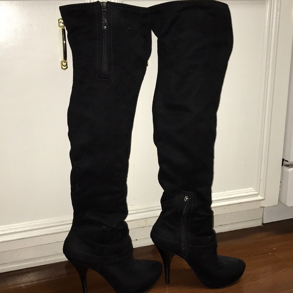 Guess by Marciano Shoes - Suede Black Tall Boots